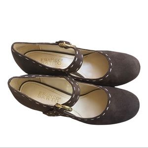 Franco Sarto Mary Jane suede wedge